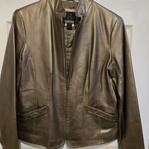 Bernardo Women's Shimmering Bronze Leather Jacket